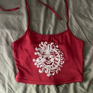 Hippie shirt red with sun